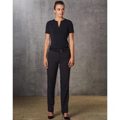 Womens Flexi Waist Utility Pants Polyester Viscose Stretch