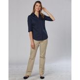 Stretch Cotton Chino Trousers with Flat Front
