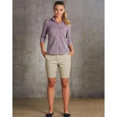 Ladies Cotton Blend Chino Shorts with Stretch