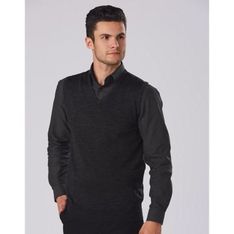 Mens Merino Wool V Neck Knit Vest