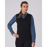 Ladies Merino Wool Knitted V Neck Vest