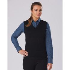 Ladies Merino Wool Knitted V Neck Vest
