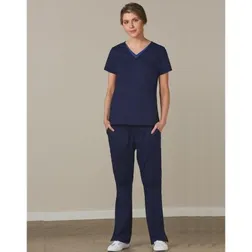 Ladies Stretch Polyester Cotton Scrub Pants with Antimicrobial Protection