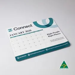 Twelve Month Tear Away Calendar Mouse Pad with Natural Rubber Base