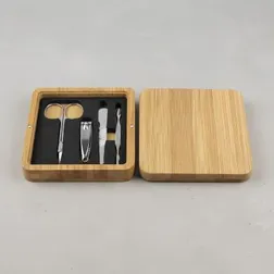 Mulla Bamboo Manicure Set with Magnetic Lid