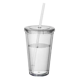 Como Double Wall AS Plastic Straw Tumbler 473ml