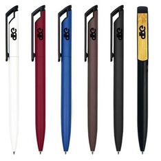 Canberra Aluminum Twist Action Ballpoint Pen with Bamboo Clip