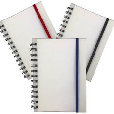 Launa B6 Frosted Polypropylene Spiral Notebook with Elastic Closure