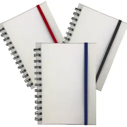 Launa B6 Frosted Polypropylene Spiral Notebook with Elastic Closure