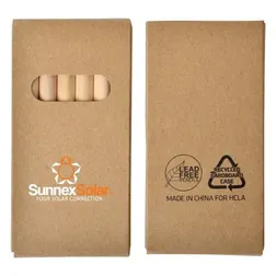 Six Mini Lead Free Coloured Pencils Cardboard Set