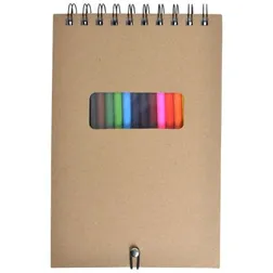 Quick Flip Notepad with Twelve Coloured Pencils