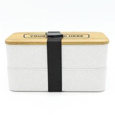 Wheat Straw Bamboo Lid Two Compartment Lunch Box