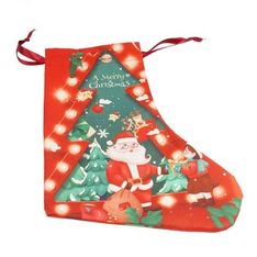 Santa Stocking Shaped Cotton Tote 260x320mm
