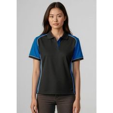 Nitro Ladies Short Sleeve Contrast Panel Sport Polo