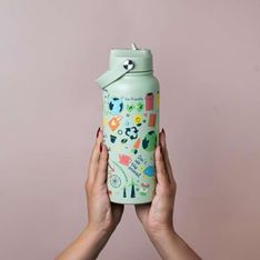 Byron 1L Vacuum Insulated Stainless Steel Drink Bottle with Straw