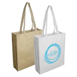 Kraft Paper Shopping Bag with Laminated Interior Water Resistant