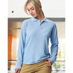 Unisex Poly Cotton Long Sleeve Polo with UPF Sun Protection