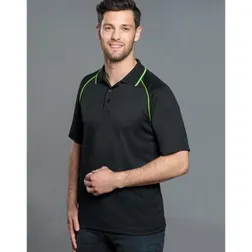Mens CoolDry Raglan Polo with Contrast Piping