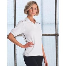 Pure Cotton Dobby Mesh Polo Shirt with Contrast Piping
