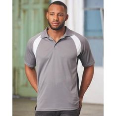Mens Tri Colour Contrast CoolDry Polyester Athletic Polo