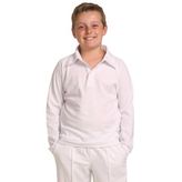 Kids TrueDry Mesh Cricket Polo Long Sleeve