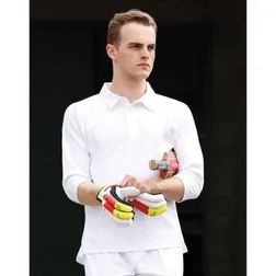 TrueDry Cotton Back Micromesh Cricket Polo with Raglan Sleeves
