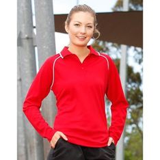 Ladies Long Sleeve CoolDry Mesh Raglan Polo