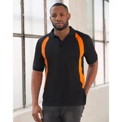 CoolDry Mesh Mens Polo with S Shape Contrast Panels