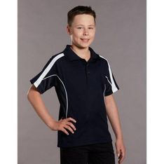 TrueDry Kids Micromesh Contrast Panel Polo Shirt