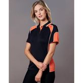 Ladies CoolDry Contrast Mini Waffle Athletic Polo