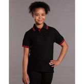 Grace TrueDry Cotton Blend Kids Sports Polo with Contrast Trim