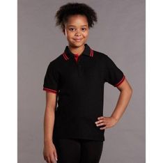 Grace TrueDry Cotton Blend Kids Sports Polo with Contrast Trim