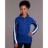 TrueDry Kids Moisture Wicking Long Sleeve Sports Polo
