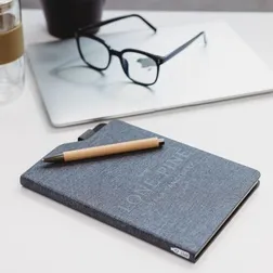 PlanetScribe Recycled RPET A5 Notebook with Bamboo Pen