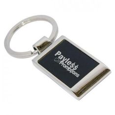 Silver Black Alloy Wave Keychain