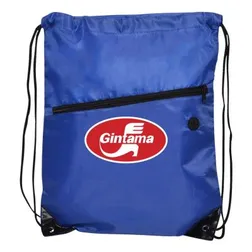 Tech Drawstring Bag with Front Zipper Pocket