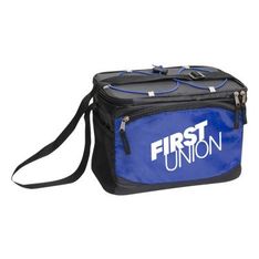 Six Can Insulated Polyester Cooler with Zip Pocket
