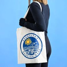 Natural Cotton Tote Bag with Long Shoulder Handles