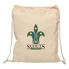 Calico Cotton Drawstring Backpack 140gsm Sustainable Library Bag