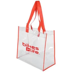 RB1022 Clear Logo Tote Bags With Gusset - (31.5cm x 30cm)