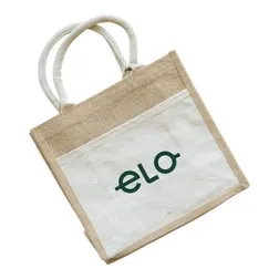 Jim Jam Natural Jute Shopping Tote with Wide Gusset