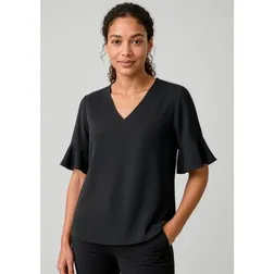 Aria Fluted Sleeve Ladies Georgette Blouse