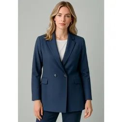 Renew Recycled Polyester Double Breasted Longline Jacket