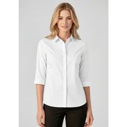 Charlie Womens UPF 50 Cotton Polyester Chambray Three Quarter Sleeve Shirt