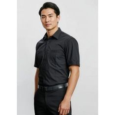Bondi Mens Polyester Cotton Poplin Short Sleeve Shirt