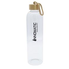 Vidro Borosilicate Glass Bottle with Bamboo Lid 1L