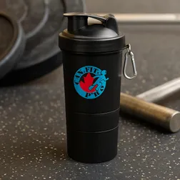 Three Compartment 400ml Shaker Bottle with Mixing Ball