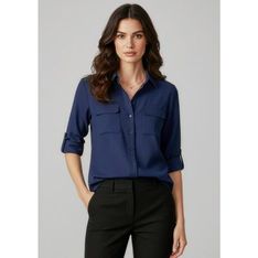 Madison Womens Stretch Polyester Office Shirt