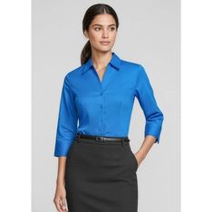 Monaco Womens Three Quarter Sleeve Cotton Stretch Shirt
