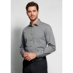 Monaco Men's Stretch Cotton Long Sleeve Business Shirt